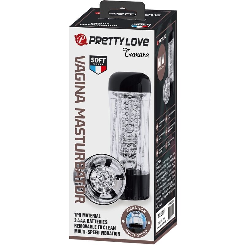 PRETTY LOVE - TAMARA MASTURBATORE MASCHILE VIBRATORE MULTI-VELOCITÀ NERO