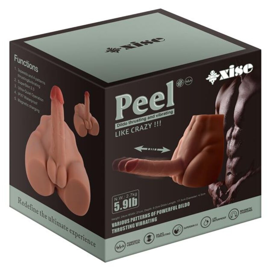 XISE - PEEL DILDO ASS DILDO MASTURBATORE REALISTICO POSIZIONE FRONTALE CON SPINTA 17,5 CM