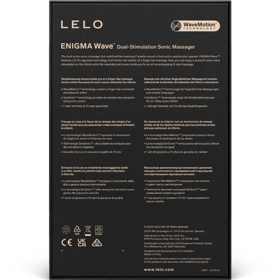 LELO - ENIGMA WAVE MASSAGGIATORE A TRIPLA VIBRAZIONE CYBER PURPLE