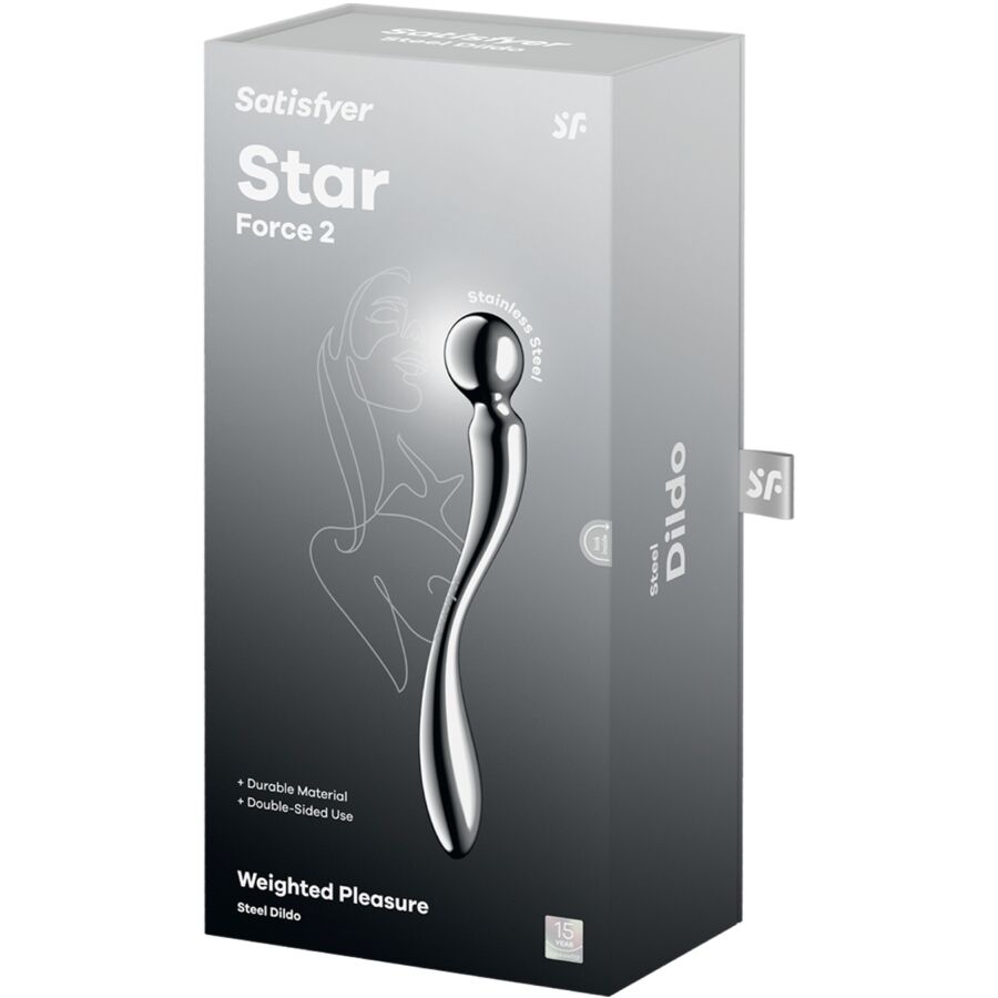 SATISFYER - DILDO A DOPPIA ESTREMITÀ IN ACCIAIO INOX STAR FORCE 2