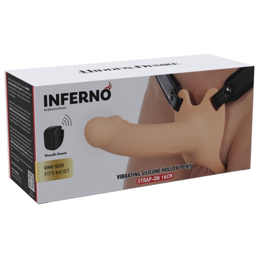 HIDDEN DESIRE - INFERNO VIBRANTE GUAINA PER PENE STRAP-ON 16 CM