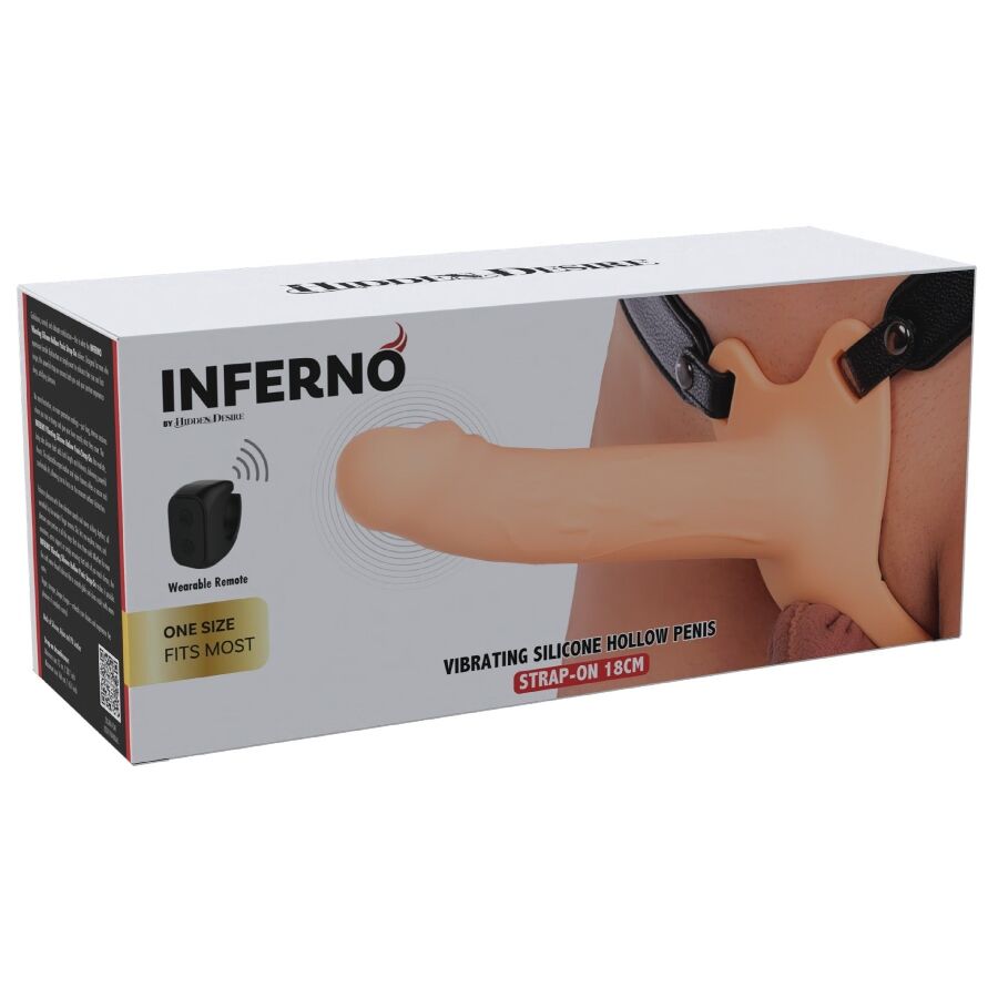 HIDDEN DESIRE - INFERNO VIBRANTE GUAINA PER PENE STRAP-ON 18 CM