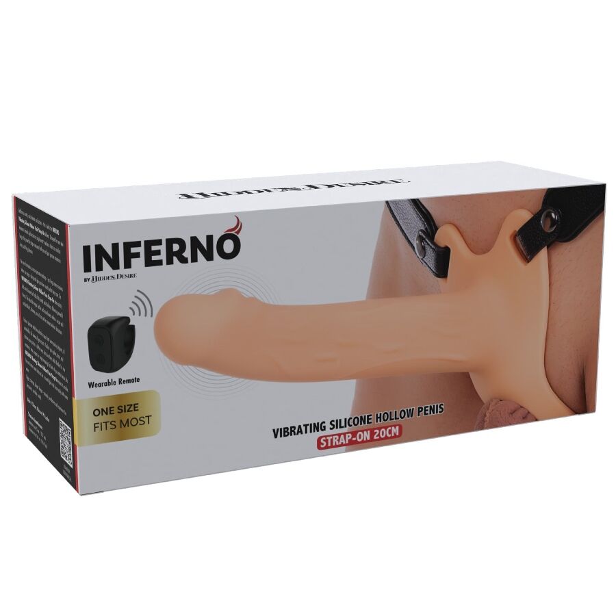 HIDDEN DESIRE - INFERNO VIBRANTE GUAINA PER PENE STRAP-ON 20 CM