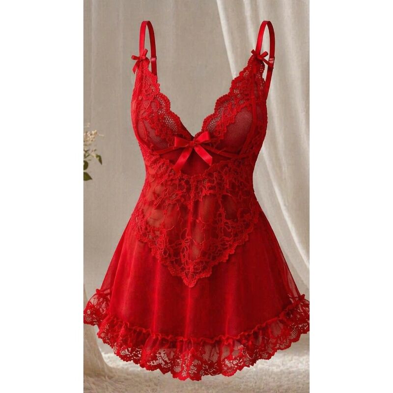 LIVCO CORSETTI FASHION - SET NUIT T-SHIRT + PANTY ROSSO 2028 L/XL