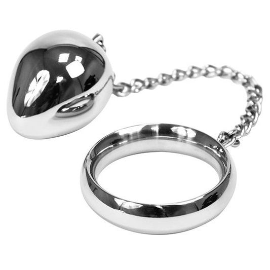 METAL HARD - ANELLO COCK 50MM + CATENA CON SFERA IN METALLO
