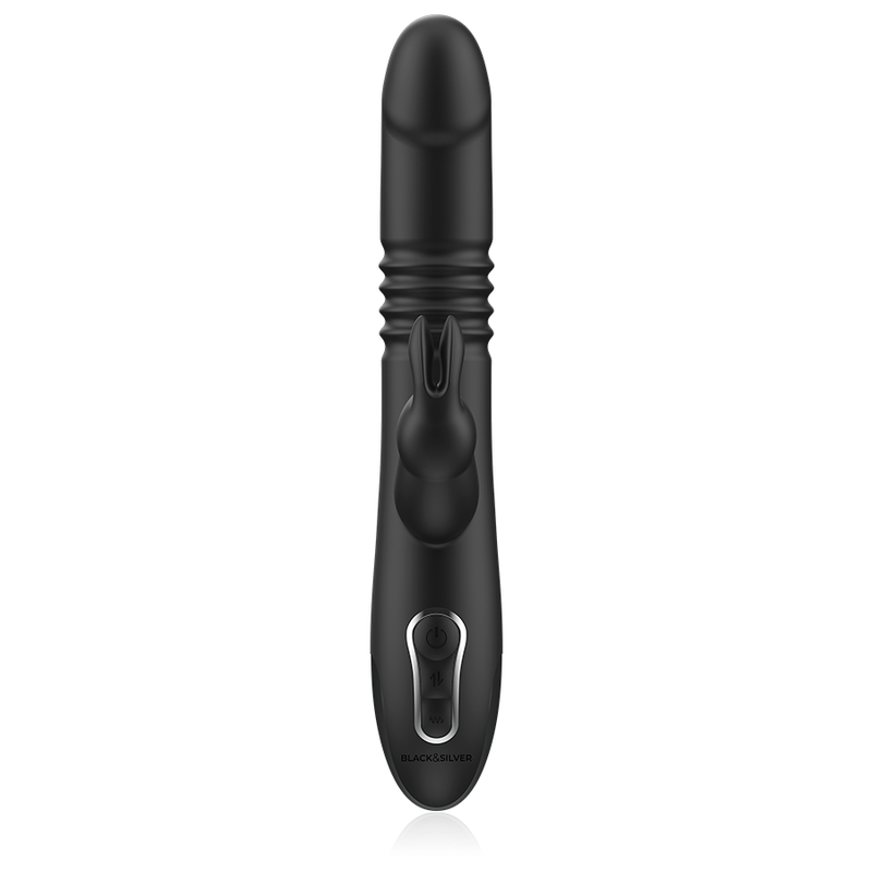 BLACK&SILVER - KENJI VIBRATORE RABBIT UP & DOWN + TELECOMANDO WATCHME