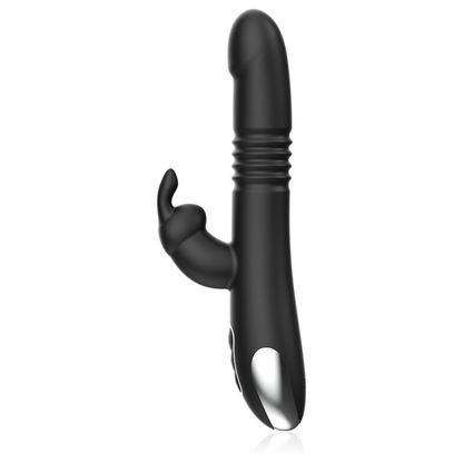 BLACK&SILVER - KENJI VIBRATORE RABBIT UP & DOWN + TELECOMANDO WATCHME