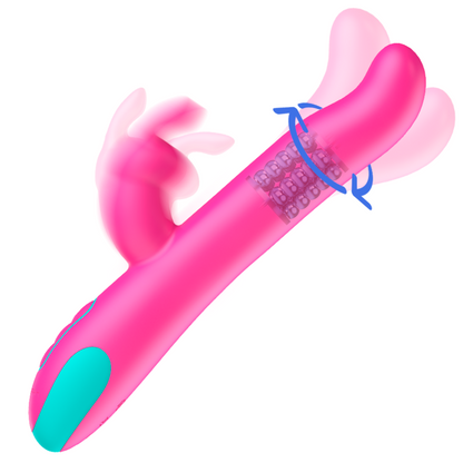 HAPPY LOKY - PLUTO VIBRATORE RABBIT E ROTATORE + TELECOMANDO WATCHME
