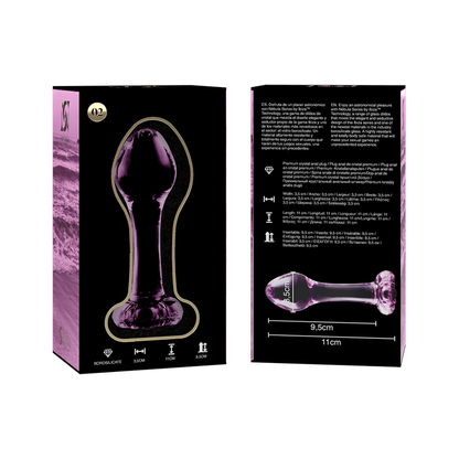 NEBULA SERIES BY IBIZA - MODELLO 2 PLUG ANALE VETRO BOROSILICATO ROSA 11 CM -O- 3.5 CM