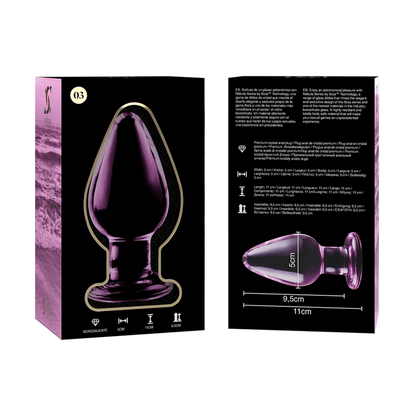 NEBULA SERIES BY IBIZA - MODELLO 3 PLUG ANALE VETRO BOROSILICATO ROSA 11 CM -O- 5 CM