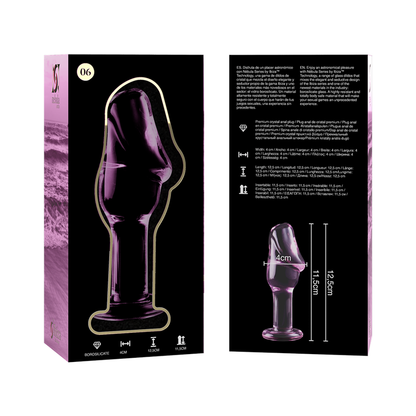 NEBULA SERIES BY IBIZA - MODELLO 6 PLUG ANALE VETRO BOROSILICATO ROSA 12.5 CM -O- 4 CM