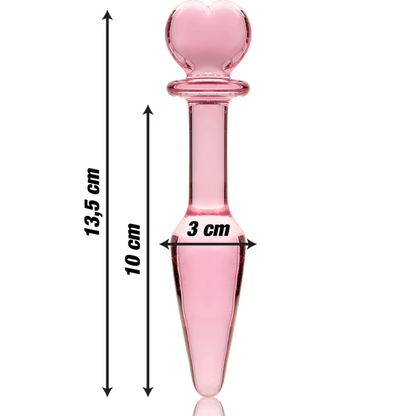 NEBULA SERIES BY IBIZA - MODELLO 7 PLUG ANALE VETRO BOROSILICATO ROSA 13.5 CM -O- 3 CM