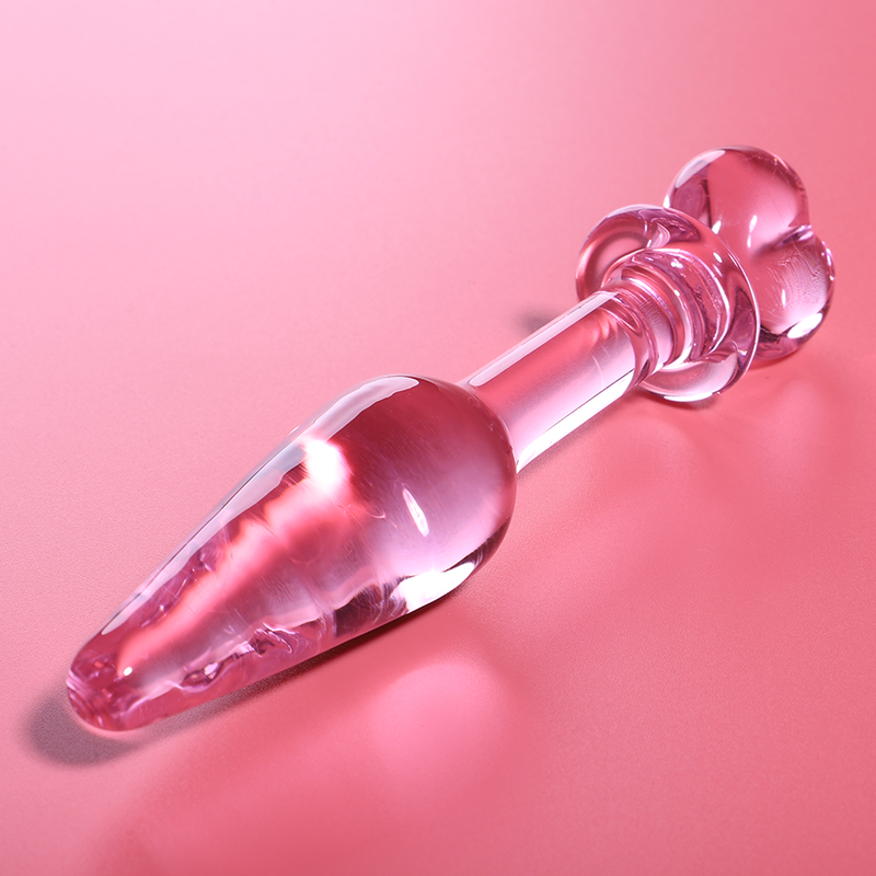 NEBULA SERIES BY IBIZA - MODELLO 7 PLUG ANALE VETRO BOROSILICATO ROSA 13.5 CM -O- 3 CM