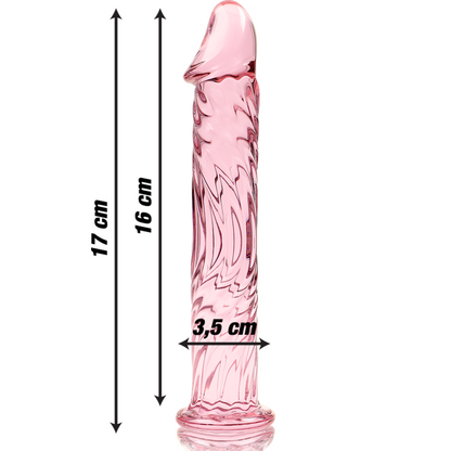 NEBULA SERIES BY IBIZA - MODELLO 12 DILDO IN VETRO BOROSILICATO ROSA 17 CM -O- 3.5 CM