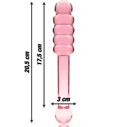 NEBULA SERIES BY IBIZA - MODELLO 20 DILDO IN VETRO BOROSILICATO ROSA 20.5 CM -O- 3 CM