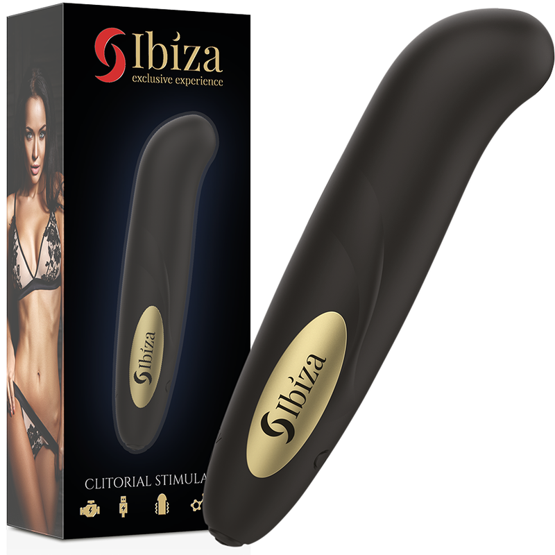 IBIZA - STIMOLATORE CLITORIDE CARICATORE USB 10 MODALIT VIBRAZIONE DORATO 13 X 2,9 CM