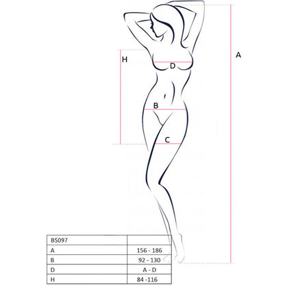 PASSION - BS097 BODYSTOCKING BIANCO TAGLIA UNICA