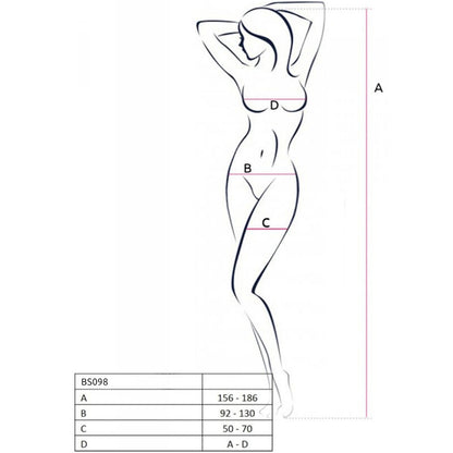 PASSION - BS098 BODYSTOCKING BIANCO TAGLIA UNICA