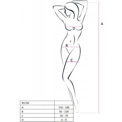 PASSION - BODYSTOCKING BIANCO BS100 TAGLIA UNICA