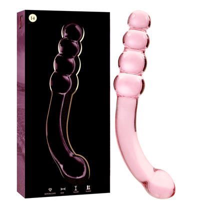 NEBULA SERIES BY IBIZA - MODELLO 14 DILDO IN VETRO BOROSILICATO ROSA 18.5 CM -O- 3 CM