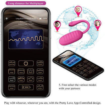 PRETTY LOVE - UOVO VIBRANTE RICARICABILE ROSA CATALINA APP