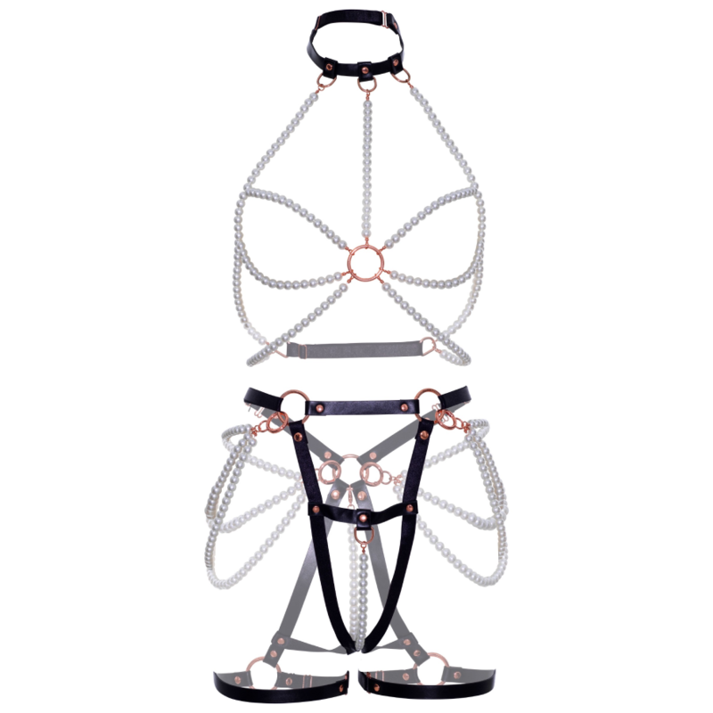 LEG AVENUE - REGGISENO CON IMBRAGATURA E GIACCHIERA PERLA M