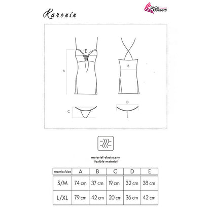 LIVCO CORSETTI FASHION - KARONIN LC 90628 CAMICIA + PANTY NERO L/XL