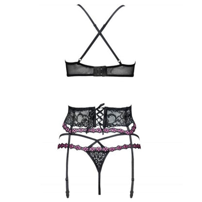 LIVCO CORSETTI FASHION - SNEHANA LC 90443 REGGISENO + REGGISENO + SLIP NERO L/XL