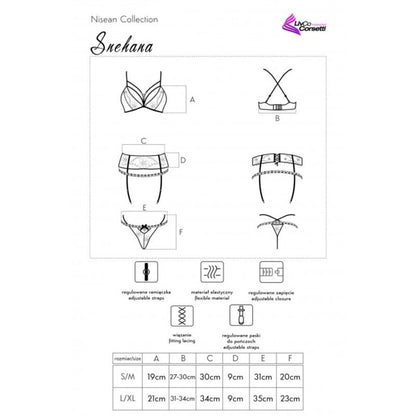 LIVCO CORSETTI FASHION - SNEHANA LC 90443 REGGISENO + REGGISENO + SLIP NERO L/XL