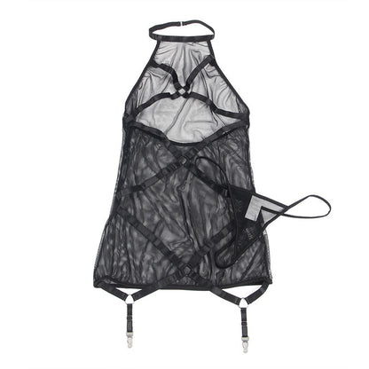 SUBLLIME - ABITO TRASPARENTE CON SCOLLO ALLACQUA NERO L/XL