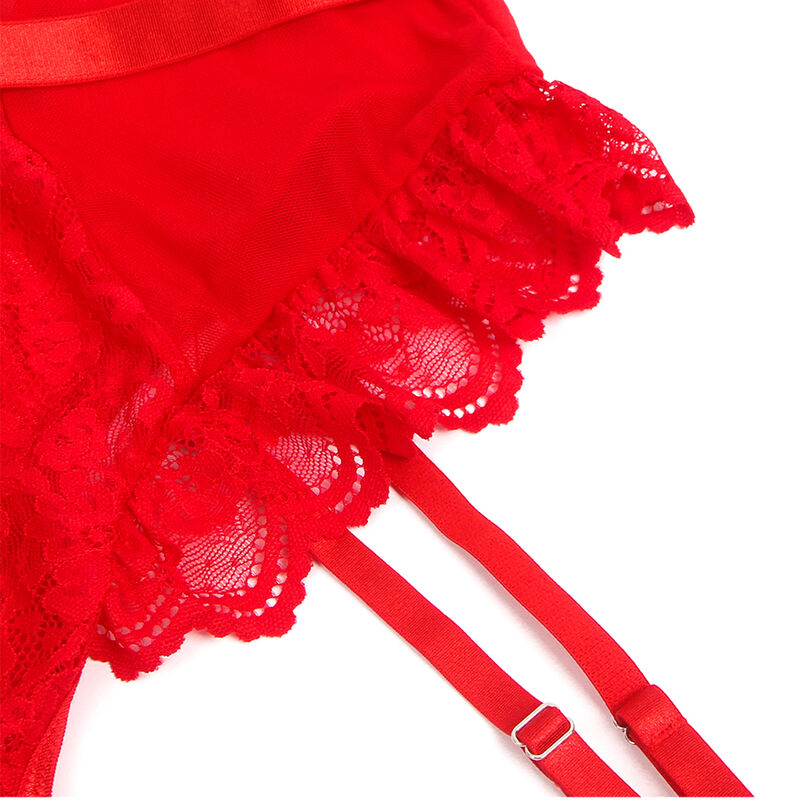 SUBBLIME - ORSACCHIOTTO CON GIARRETTIERA CON DETTAGLIO IN PIZZO E STRISCE ROSSE L/XL