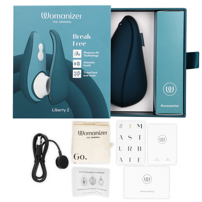 WOMANIZER - LIBERTY 2 STIMOLATORE CLITORIDEO E ASPIRAZIONE BLU