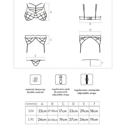 LIVCO CORSETTI FASHION - SOLEDAD LC 20217 REGGISENO + SLIP + REGGISERA L/XL
