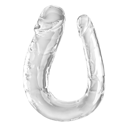KING COCK - DOUBLE TROUBLE DOPPIO TROUBLE 44 CM TRASPARENTE