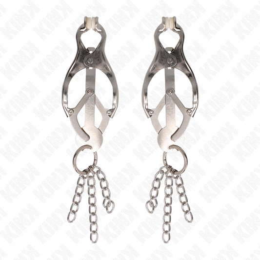 KINK - PINZE PER CAPEZZOLI TRIFOGLIO GIAPPONESE CON CATENINE ARGENTO