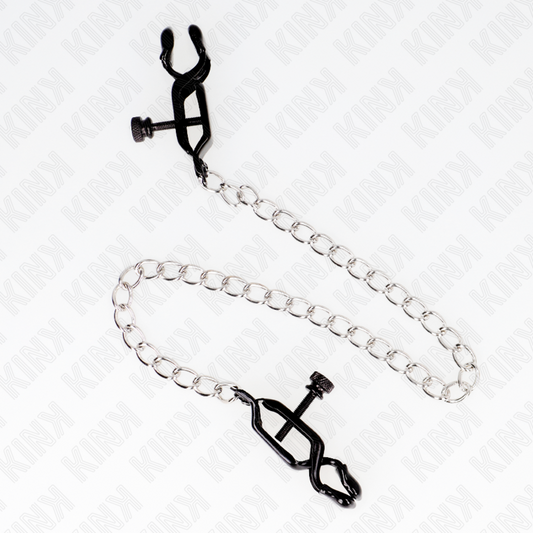 KINK - MORSETTI PER CAPEZZOLI A CATENA PIATTA ARGENTO 30 CM