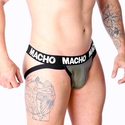MACHO - MX27GR JOCK IN PELLE GRIGIO BEIGE XL