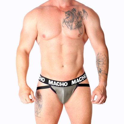 MACHO - MX27GR JOCK IN PELLE GRIGIO BEIGE M