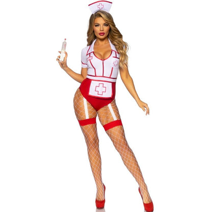 LEG AVENUE - COSTUME DA INFERMIERA SEXY ROSSO/BIANCO M