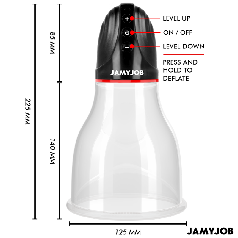 JAMYJOB - POMPA AUTOMATICA PER TESTICOLI XPAND LITE 3 LIVELLI DI ASPIRAZIONE GRIGIA