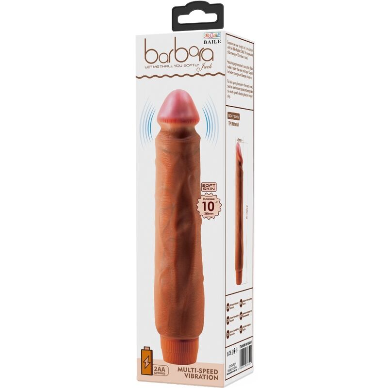 BAILE - JACK VIBRATORE REALISTICO 26 CM MULATTO