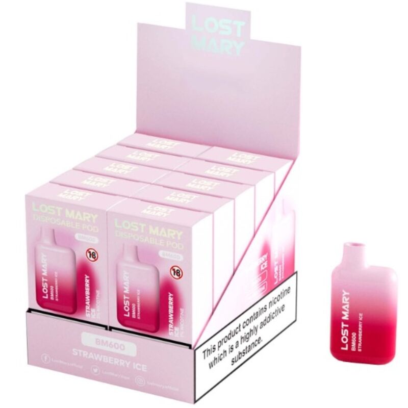 LOST MARY - BM600 NICOTINA VAPER 2% MONOUSO FRAGOLA GHIACCIO