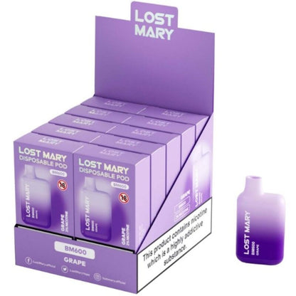 LOST MARY - BM600 NICOTINA VAPER 2% MONOUSO UVA