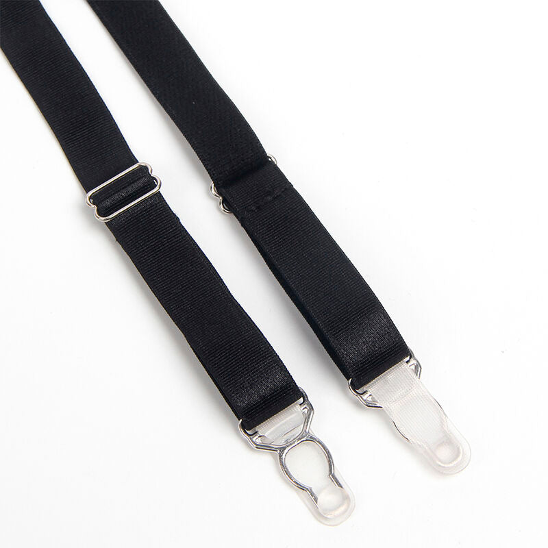 SUBBLIME - 955243 REGGISENO BONDAGE NERO CON GIARRETTIERA L/XL