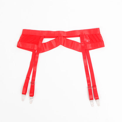 SUBBLIME - 955250 REGGISENO BONDAGE ROSSO CON GIARRETTIERA S/M