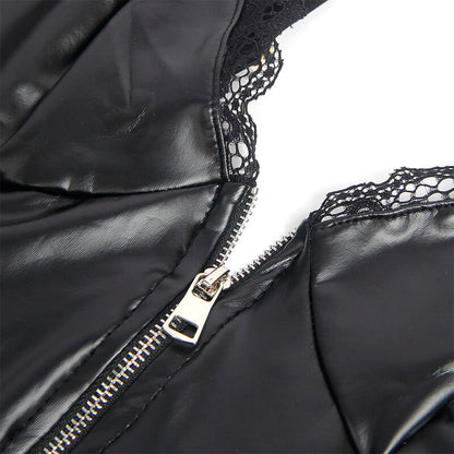 SUBBLIME - 955465 CORPO IN PELLE NERA CON CERNIERA L/XL
