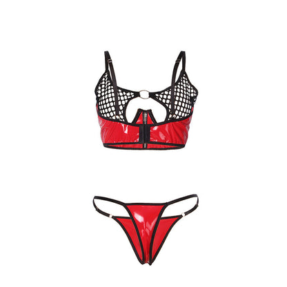 SUBBLIME - 955533 REGGISENO IN VERNICE ROSSA CON CERNIERA E REGGISENO A RETINO S/M