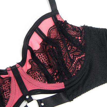 SUBBLIME - 955571 SET REGGISENO IN VERNICE ROSA CON CERNIERA E REGGISENO A RETINO S/M