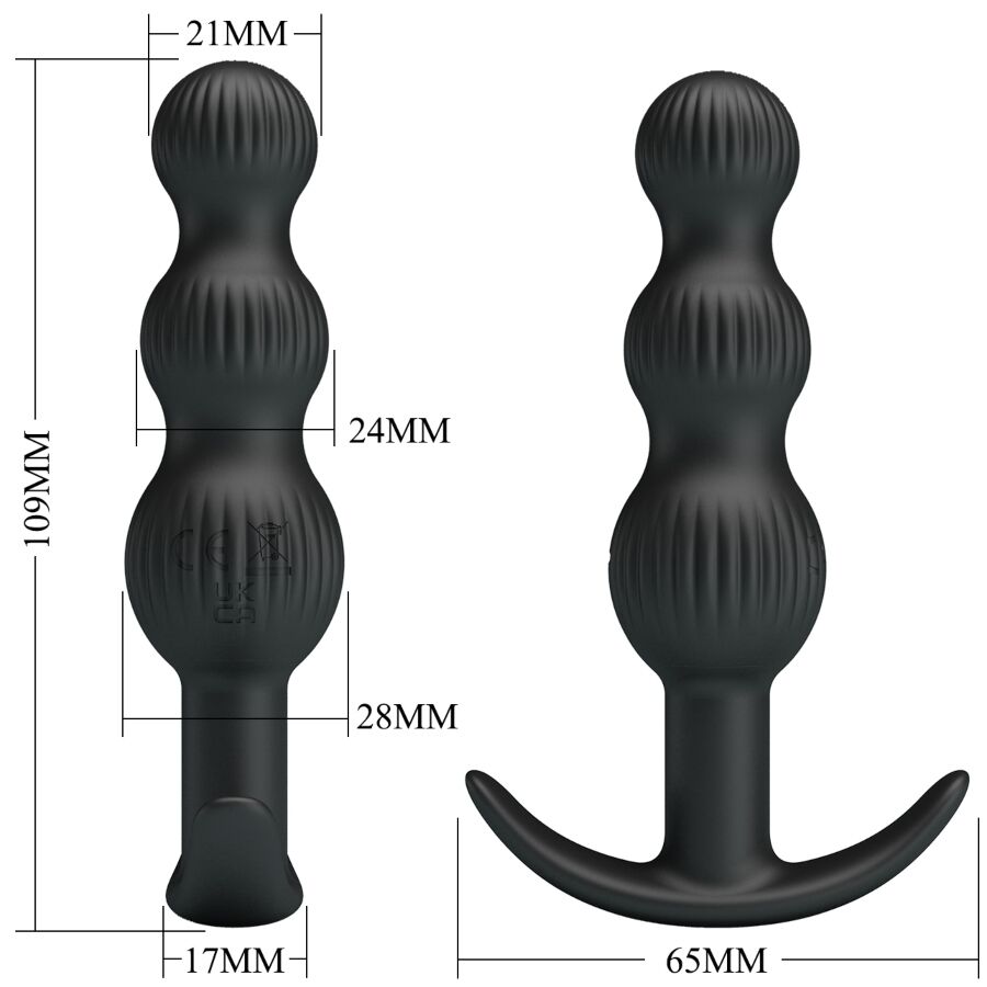 PRETTY LOVE - SIDNEY VIBRATORE ANALE 10 VIBRAZIONI NERO
