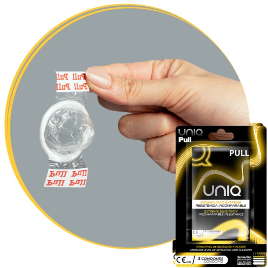 UNIQ - PRESERVATIVI SENZA LATTICE CON STRISCE 3 UNITÀ